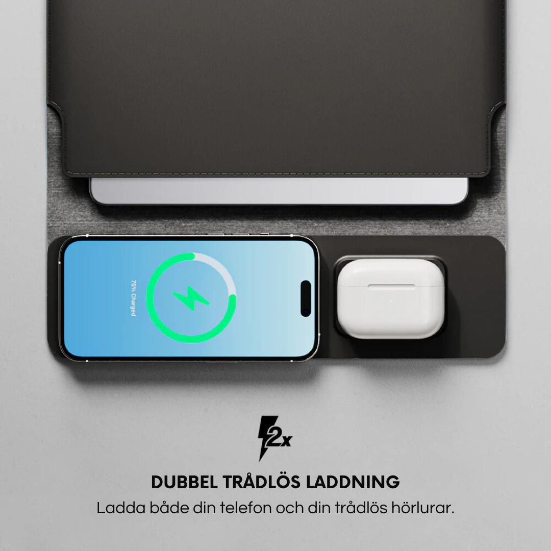 TECHPRO 4-IN-1 LAPTOP SLEEVE MED TRÅDLÖS LADDNING