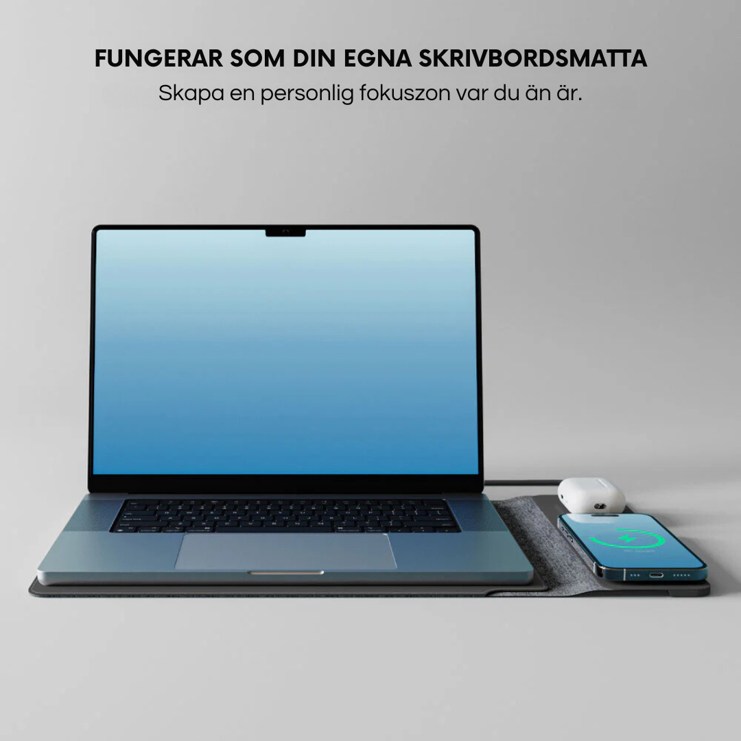 TECHPRO 4-IN-1 LAPTOP SLEEVE MED TRÅDLÖS LADDNING